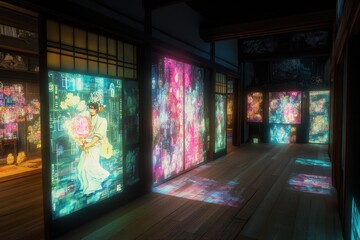 Cyberpunk Dojo Training with Augmented Martial Artists and Katanas