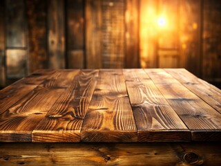 Rustic Wooden Table with Copy Space - Perfect for Food Photography or Product Displays