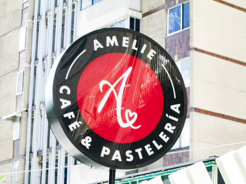 Amelie coffee and pastry shop.Editorial, editorial illustrative.Venezuela, Caracas February 16, 2025.