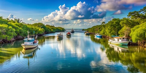 Obraz premium Sanibel Island Waterways: Pristine Florida Coastal Ecosystem Documentary Photography