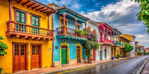 Santa Marta Colombia: Colorful Street Scene, Tropical City Life, Caribbean Coast