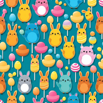 Set of funny cartoon animals, cute peep candy vector