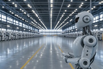Fototapeta premium Futuristic Robotic Automation Exploring Advanced Factory Floor Leading to Innovation and Precision