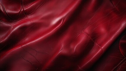 A deep, rich, velvety red leather background that evokes luxury and sophistication, with subtle texture and nuanced shading that suggests the softness and suppleness of high-quality leather