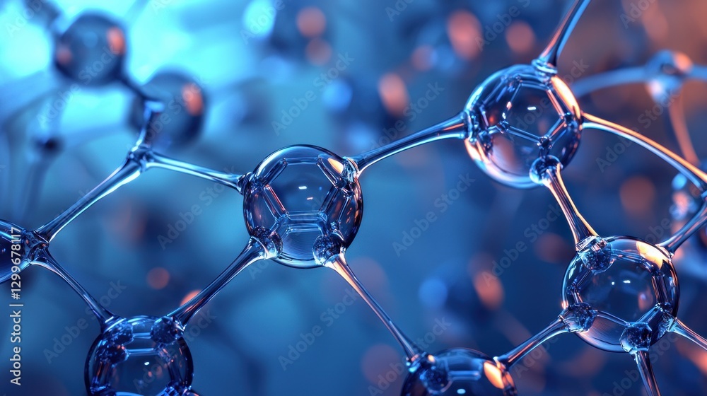 Aufkleber scientific visualization of molecular structure representing nanotechnology and medicine research