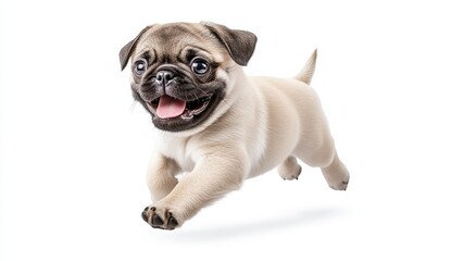 Obraz premium Playful Pug Puppy in Motion