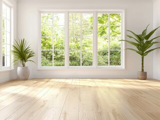 Bright room with a large window allowing natural light to fill the space creating a warm and inviting atmosphere