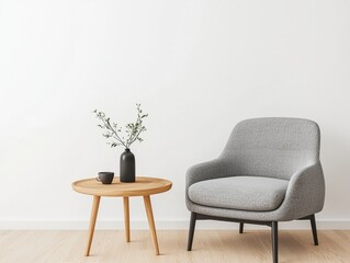 Beautifully designed chair with an elegant vase adding a touch of sophistication to any living space or decor