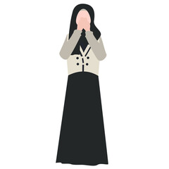 Muslimah girl with black dress