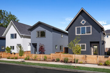 Modern new home construction in Portland, Oregon, featuring contemporary architecture.