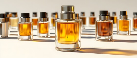 A glass bottle of perfume.