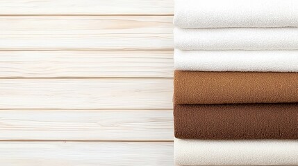 A stack of luxurious towels neatly folded and arranged to provide comfort and freshness in a bathroom setting