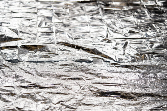 textura de mylar plateado arrugado
