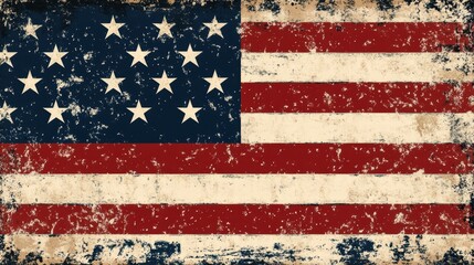 Vintage American Flag  Distressed USA Banner  Patriotism Background