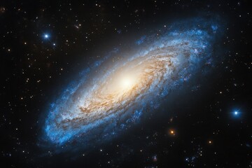 Fototapeta premium Stunning Spiral Galaxy Surrounded by Stars in Dark Space