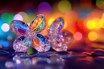 Hyper-detailed shot of translucent flower refracting light into hues