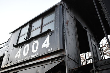Huge steam locomotive cab.