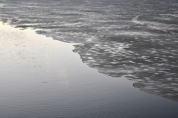 Half frozen lake.
