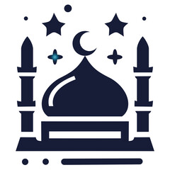 set of religious icons with mosque