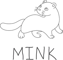little cute mink with text below hand written