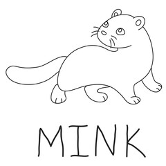 little cute mink with text below hand written