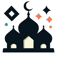 set of religious icons with mosque