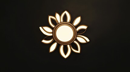 Naklejka premium Illuminated Floral Ceiling Light Fixture Modern Home Decor