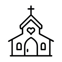 Wedding Sketch Church Ceremony Icon