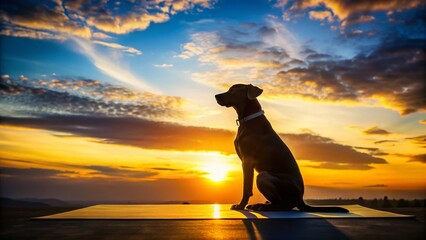 Silhouette of Dog Sitting on Mat, Training & Socialization