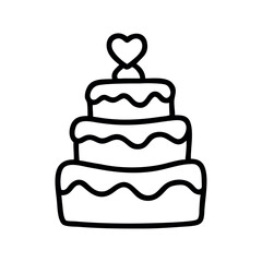 Wedding Sketch Cake Celebration Elegant Icon