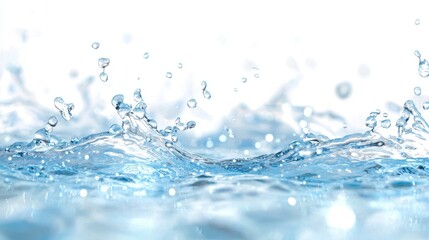 Water Splashing on White Background