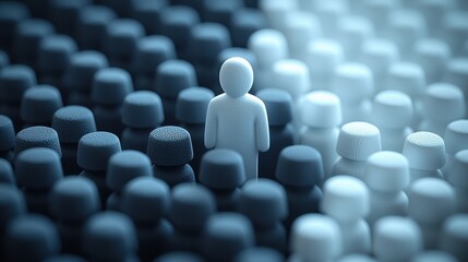 Unique Individual Amidst a Crowd