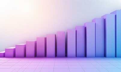 Purple Steps on Tiled Floor Growth Path. Concept for business progress, career climb