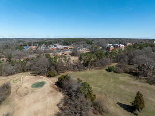 Winter landscape aerial view