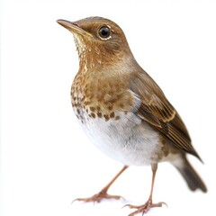 Fototapeta premium Charming Little Bird Standing Gracefully Against White Background