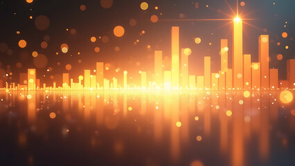 Fototapeta premium abstract background with circle soft color ,random bar graph,left to right,random star,down left to top right,yellow light and white light color