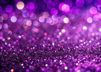 Sparkling Purple Glitter Texture: Bokeh Background for Festive Designs
