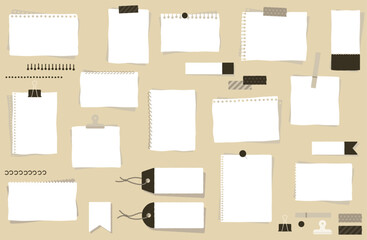 手描き風ラフなメモフレームベクターイラストセット かわいい シンプル 