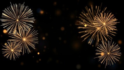 Obraz premium Abstract gold, black, and blue glitter background with fireworks, perfect for Christmas Eve or 4th of July holiday concept, 4th of July, concept