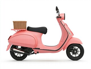 Stylish Pink Scooter with Basket for Urban Transportation and Fun