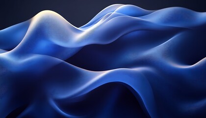 Obraz premium Blue Waves Flowing on Dark Surface