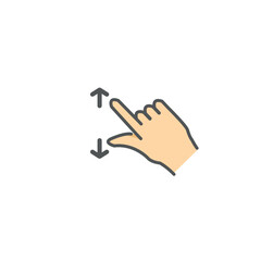 vector illustration of a finger hand design enlarges the size of the image on the screen.