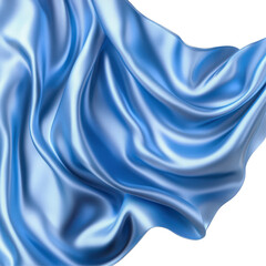 Obraz premium Elegant drape of lustrous blue silk fabric with flowing folds and soft texture