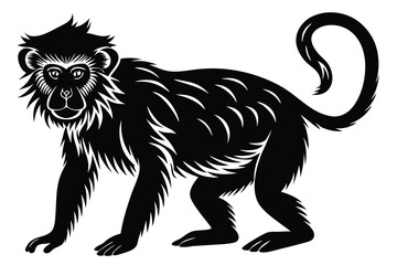 Obraz premium Monkey silhouette vector illustration