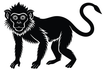 Obraz premium Monkey silhouette illustration in white background