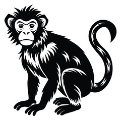Obraz premium Monkey silhouette illustration in white background