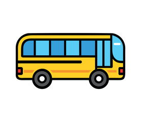 Bus Side View Long Distance Travel Vehicle Icon