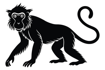 Obraz premium Monkey silhouette isolated on a white background Vector illustration