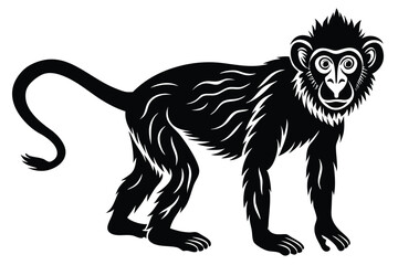 Obraz premium Monkey silhouette isolated on a white background Vector illustration