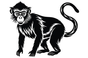 Hand drawn monkey silhouette